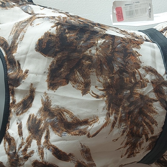 NWT Kensie Brown Floral Dress Small - Picture 3 of 5